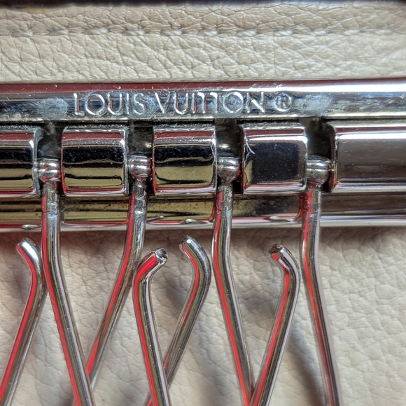 Louis Vuitton Beige Perforated Monogram Leather Key Ring - Picture 9 of 11